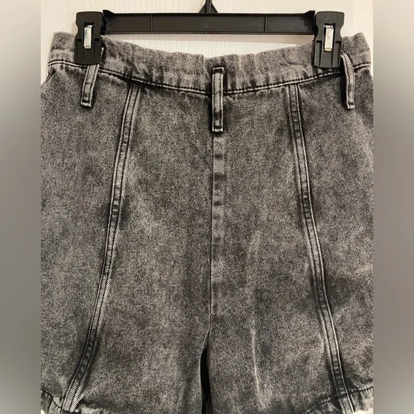 Zara High Waist Paper Bag Acid Wash Western Festival Boho Jean Shorts Size 6 - Picture 7 of 9